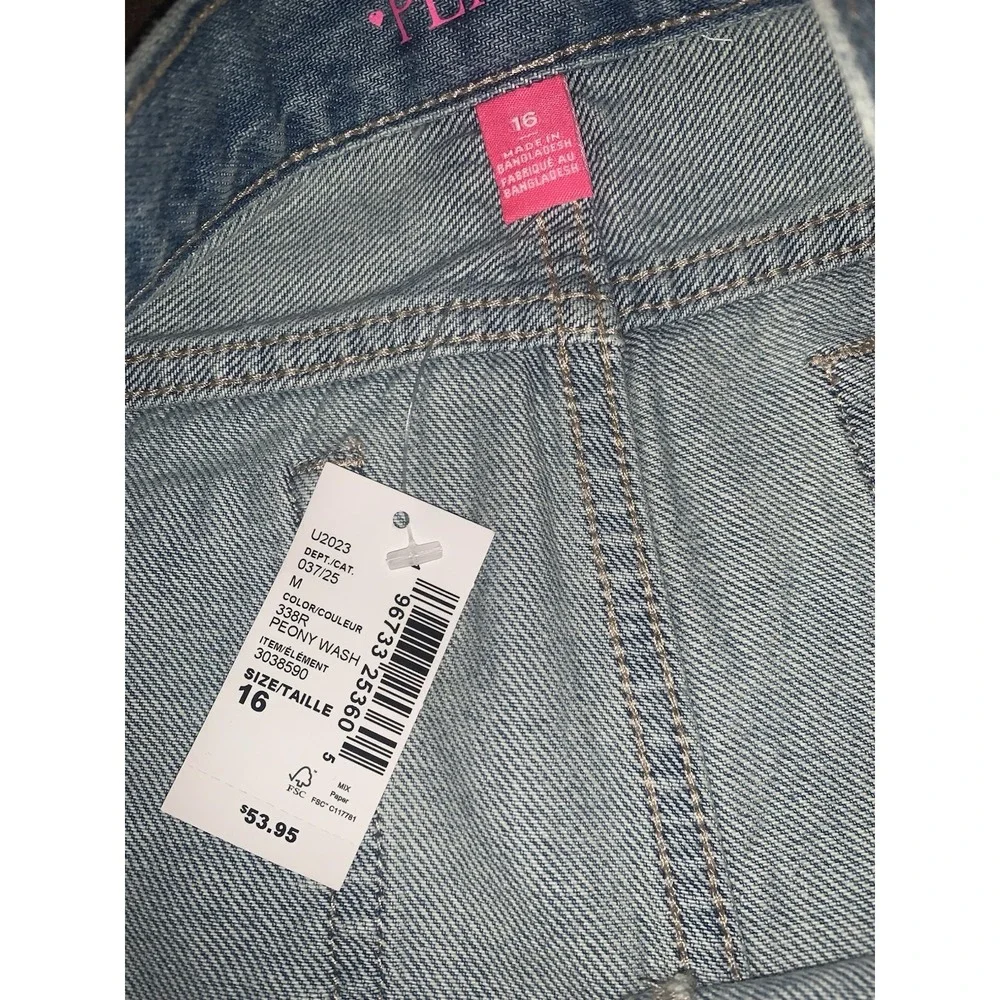 The Children's Place Girl's Jean Shorts 2 Pack Sz 16 Denim Midi‎ Long Distressed